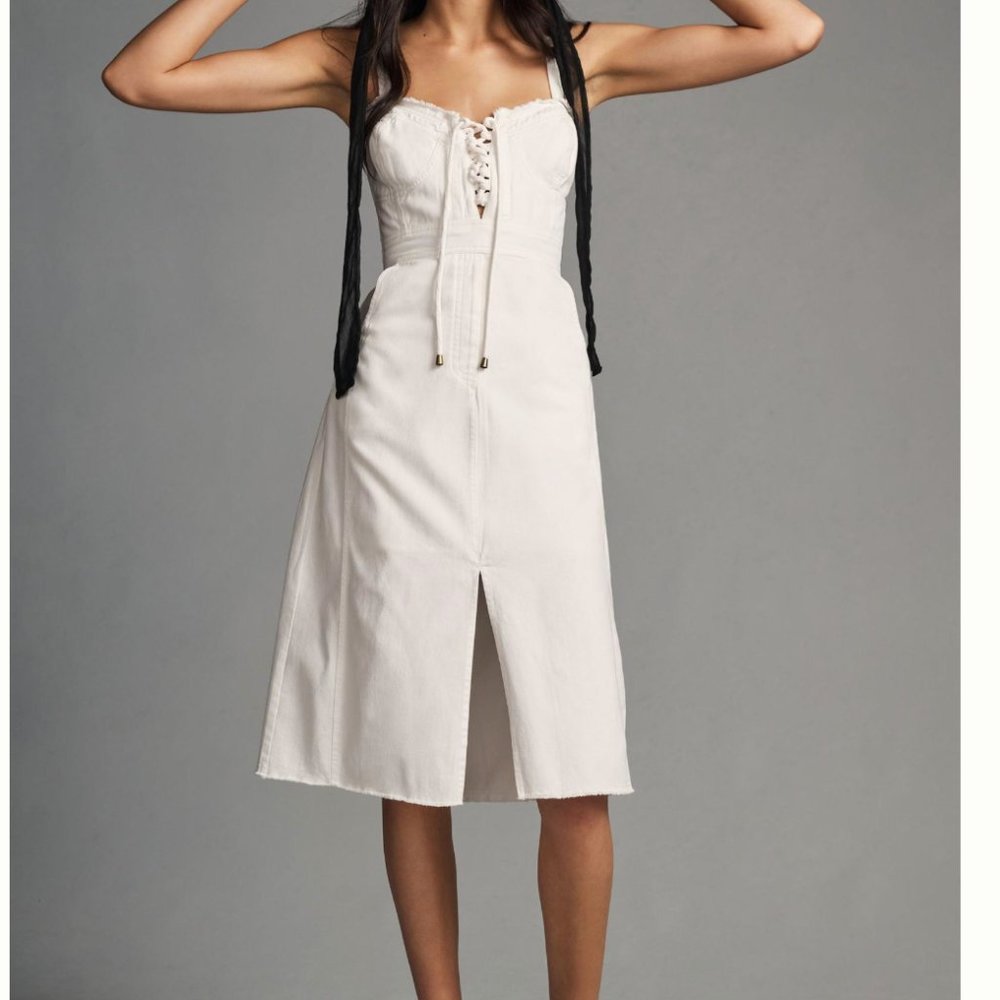 Pilcro Anthropologie Slim Denim Corset Dress